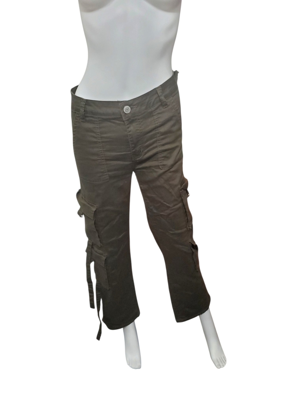 Olive Green Cargo Utility Pants for Men